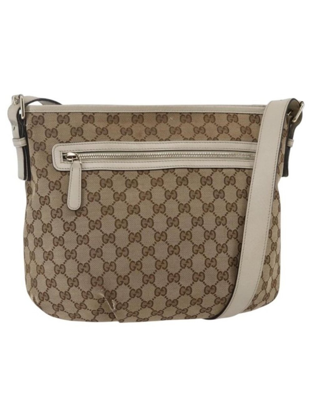 Authentic GUCCI GG Canvas Shoulder Bag outlet Beige